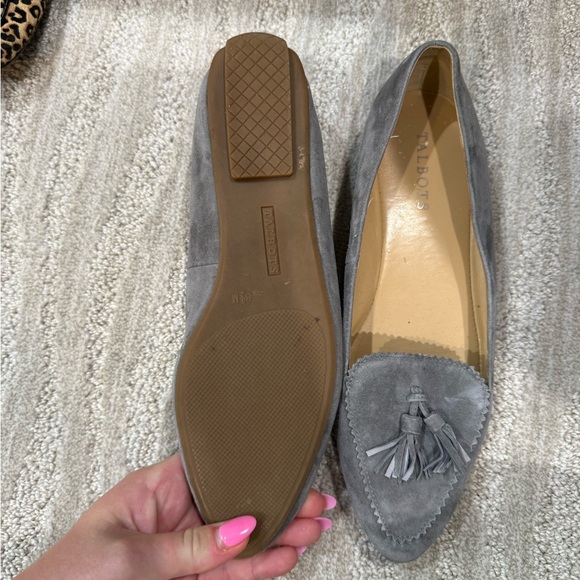 Talbots Gray Suede Tassel Loafers - Picture 3 of 4